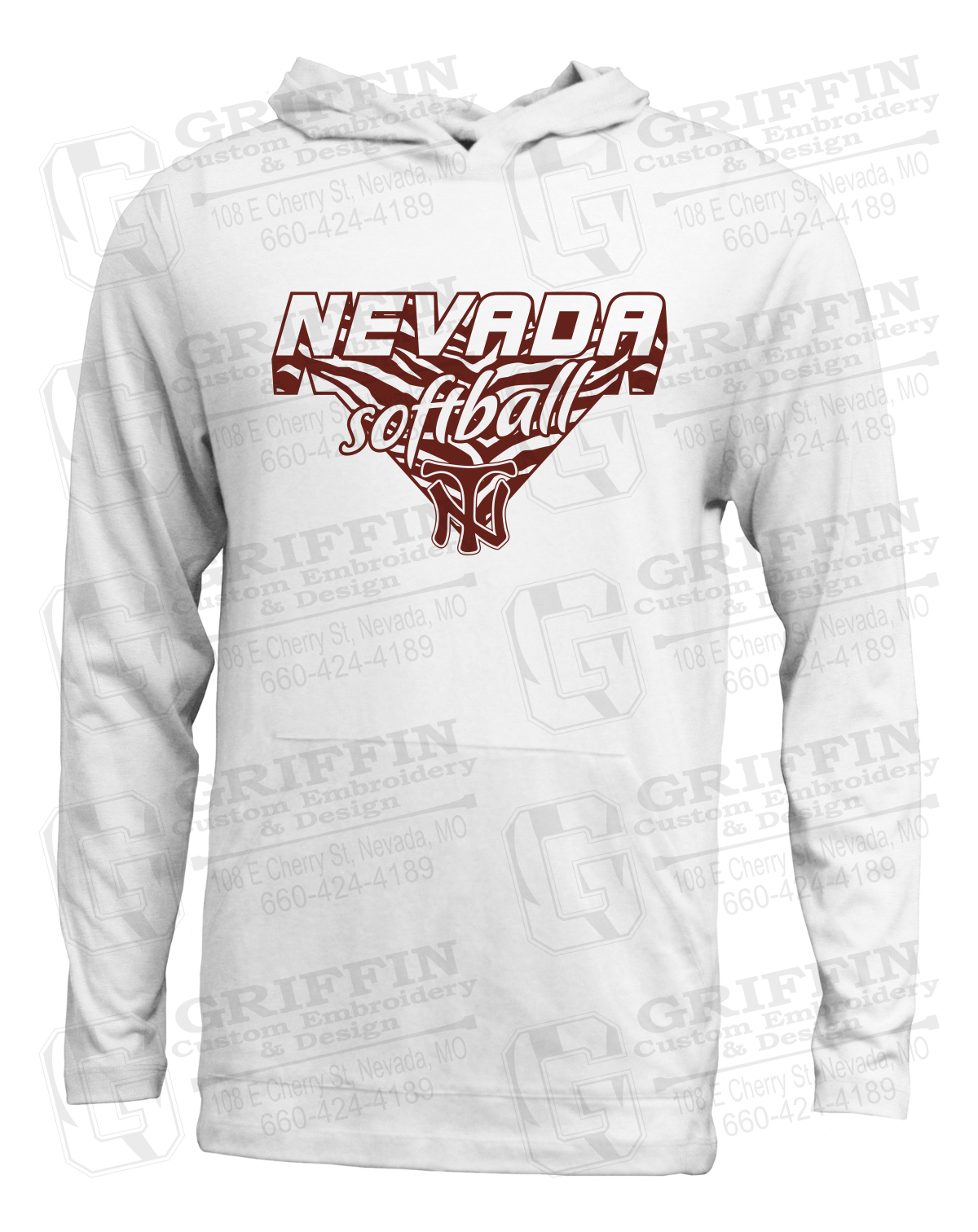 Soft-Tek T-Shirt Hoodie - Softball - Nevada Tigers 26-C