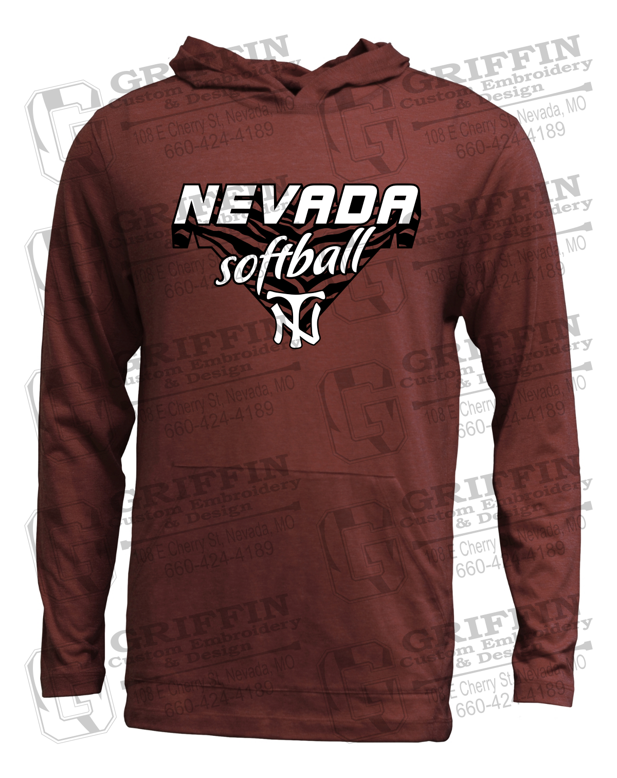 Soft-Tek T-Shirt Hoodie - Softball - Nevada Tigers 26-C