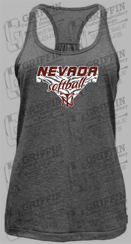 Womens Tri-Blend Tank Top - Softball - Nevada Tigers 26-C