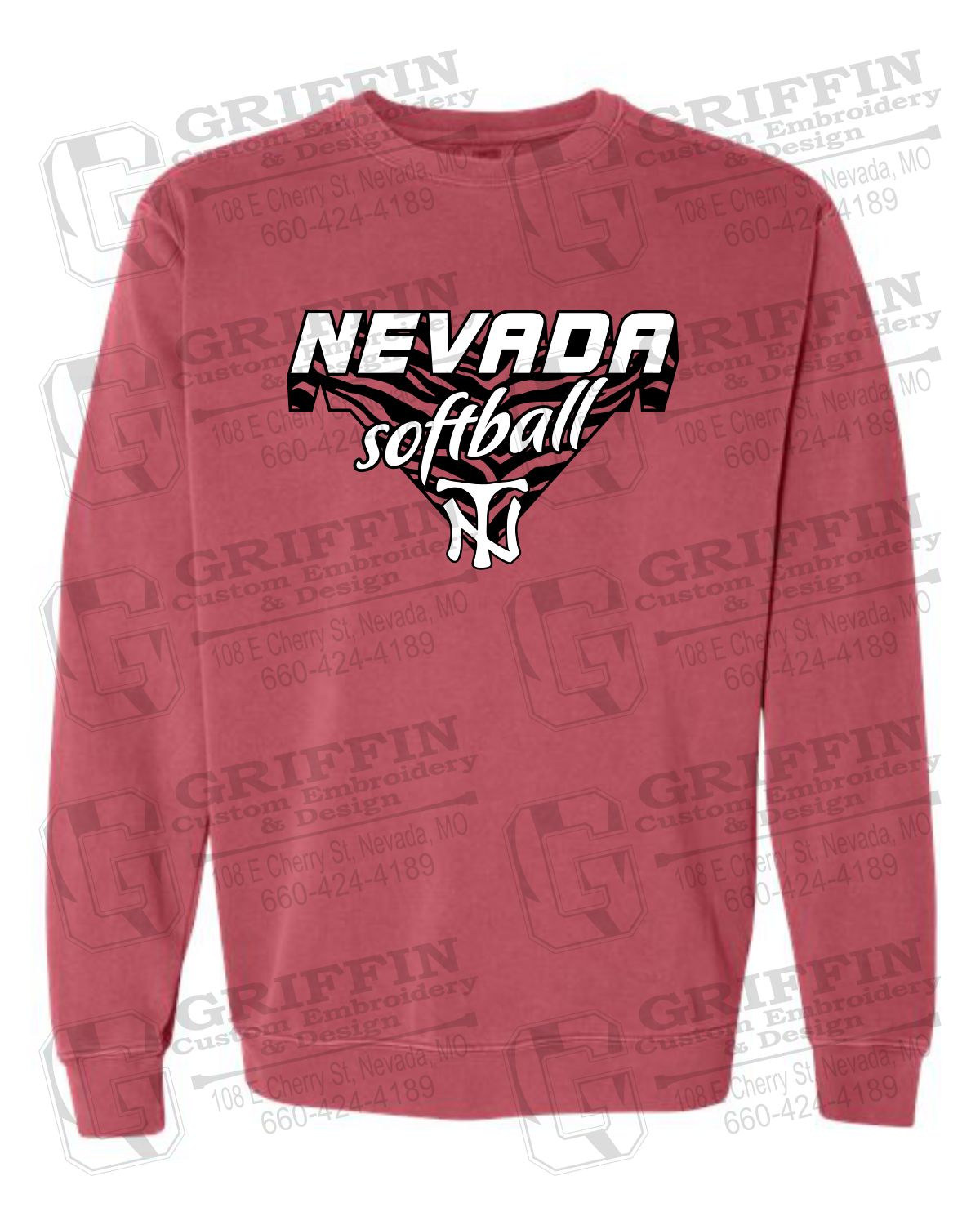 Comfort Colors Crewneck Sweatshirt - Softball - Nevada Tigers 26-C