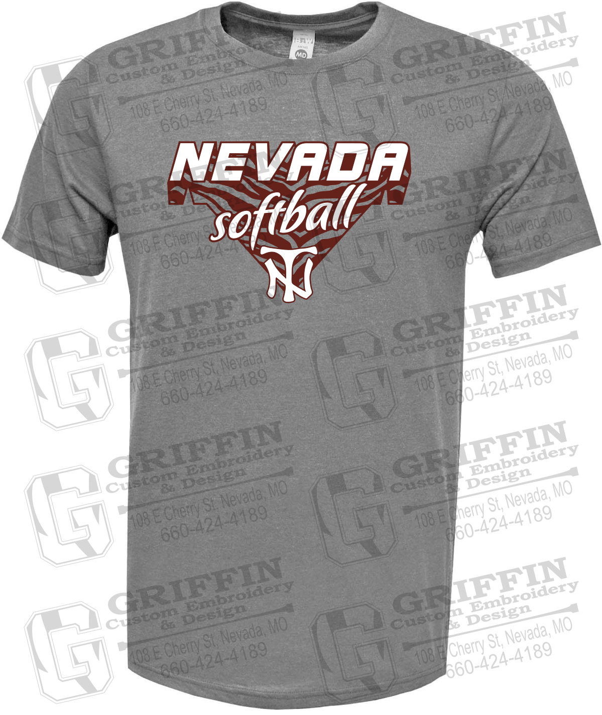 Soft-Tek Short Sleeve T-Shirt - Softball - Nevada Tigers 26-C