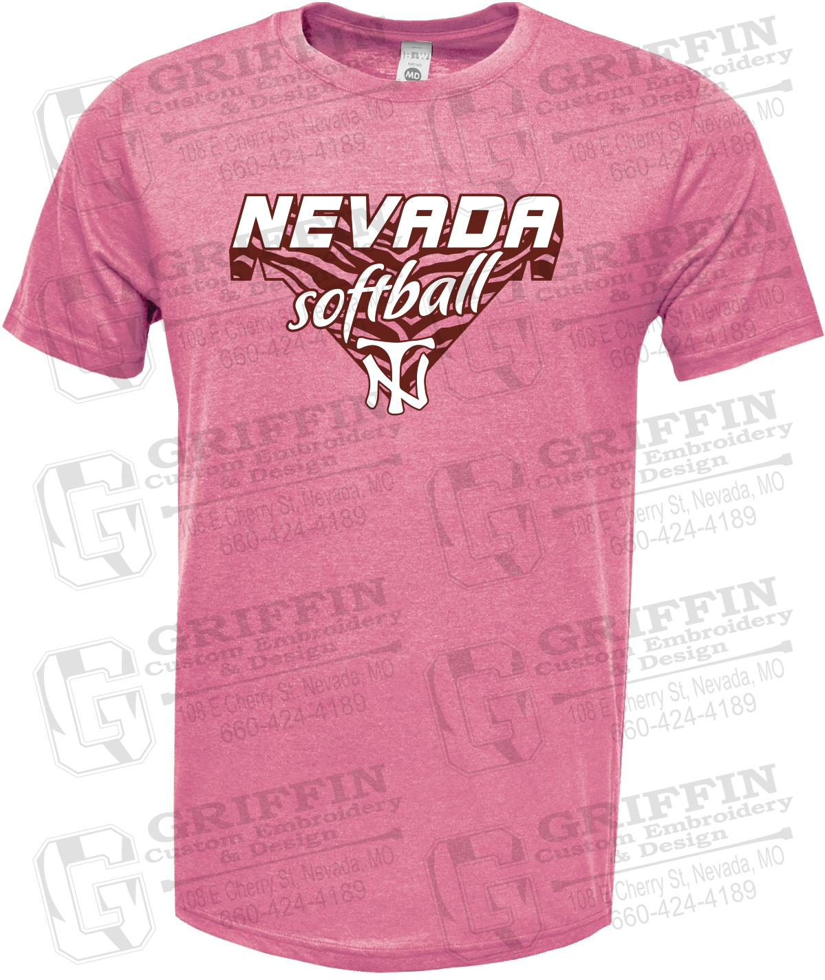 Soft-Tek Short Sleeve T-Shirt - Softball - Nevada Tigers 26-C