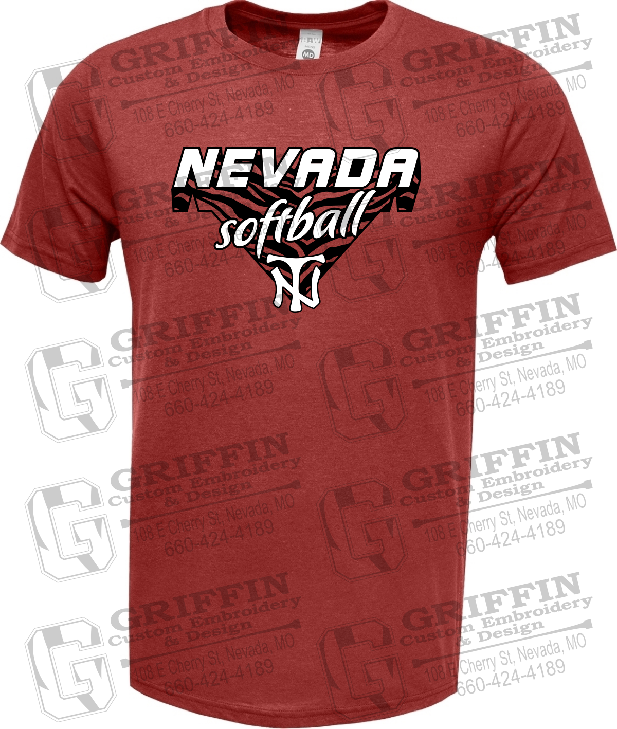 Soft-Tek Short Sleeve T-Shirt - Softball - Nevada Tigers 26-C