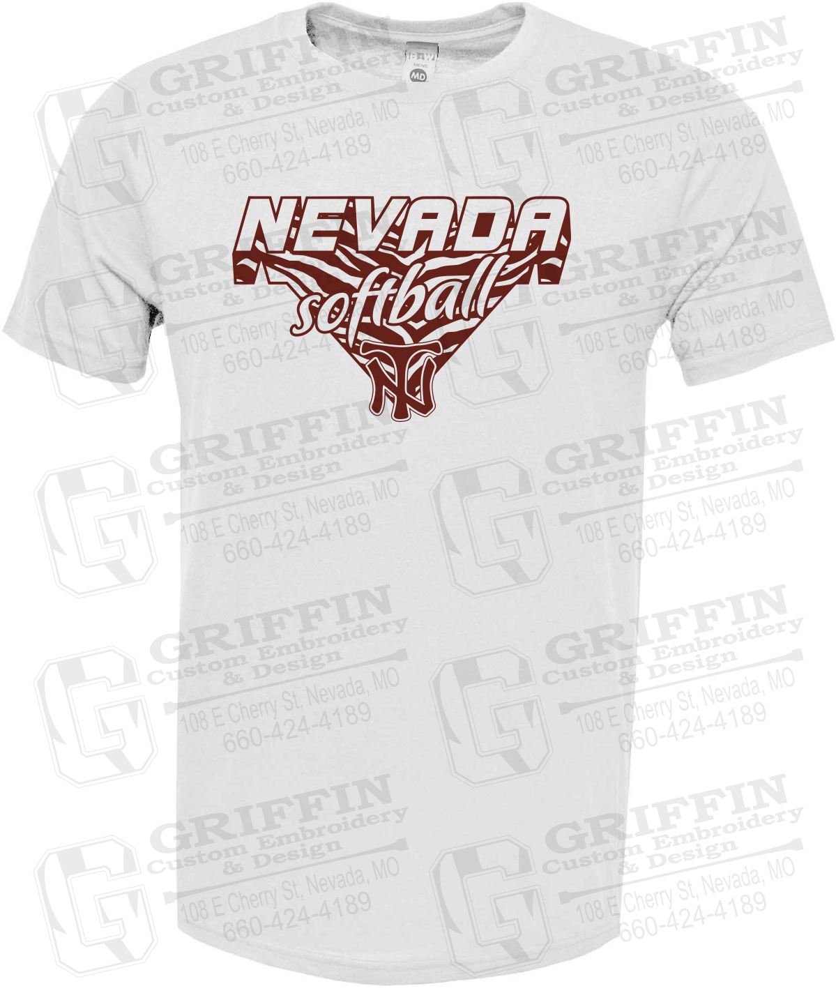Soft-Tek Short Sleeve T-Shirt - Softball - Nevada Tigers 26-C