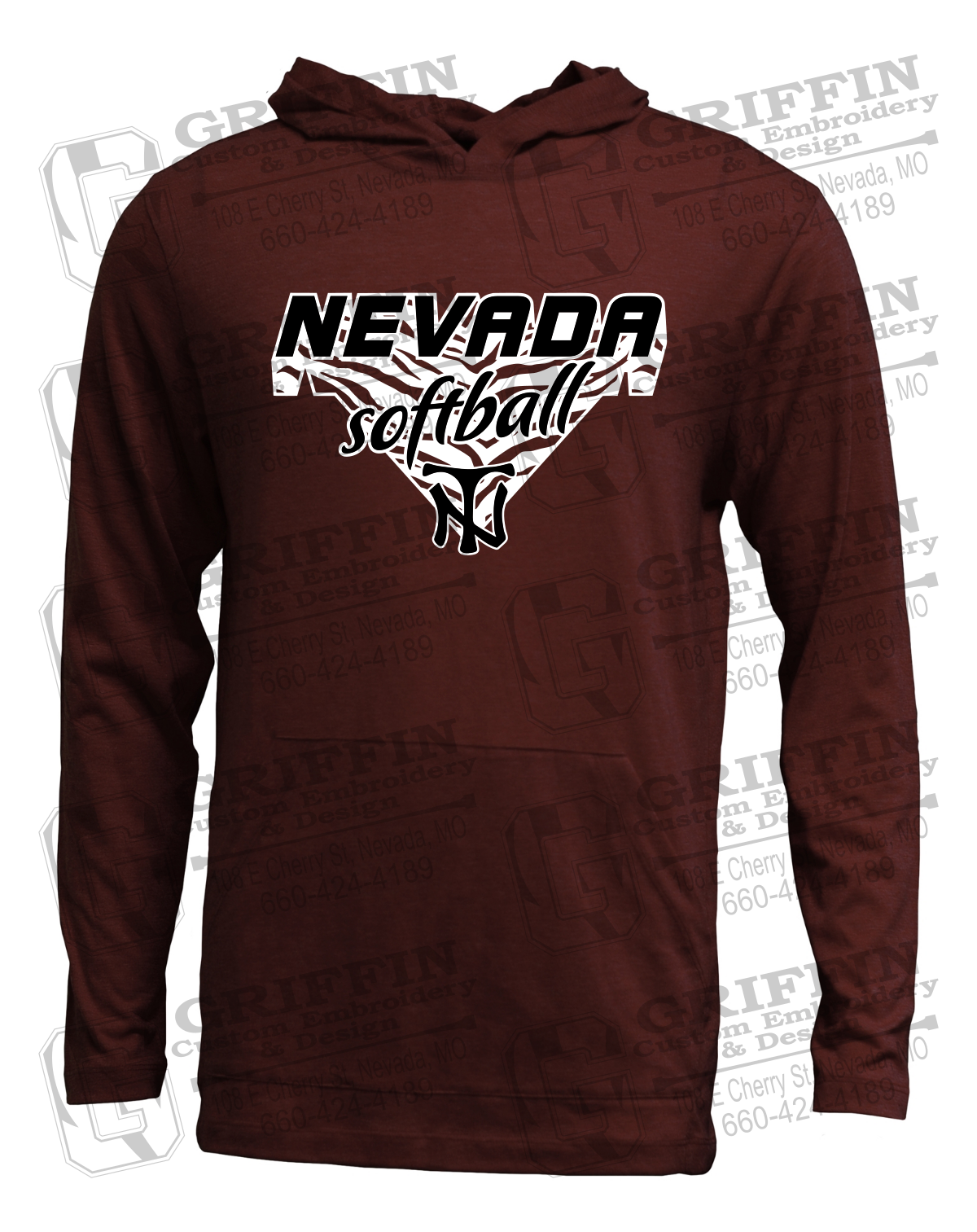 Soft-Tek T-Shirt Hoodie - Softball - Nevada Tigers 26-C