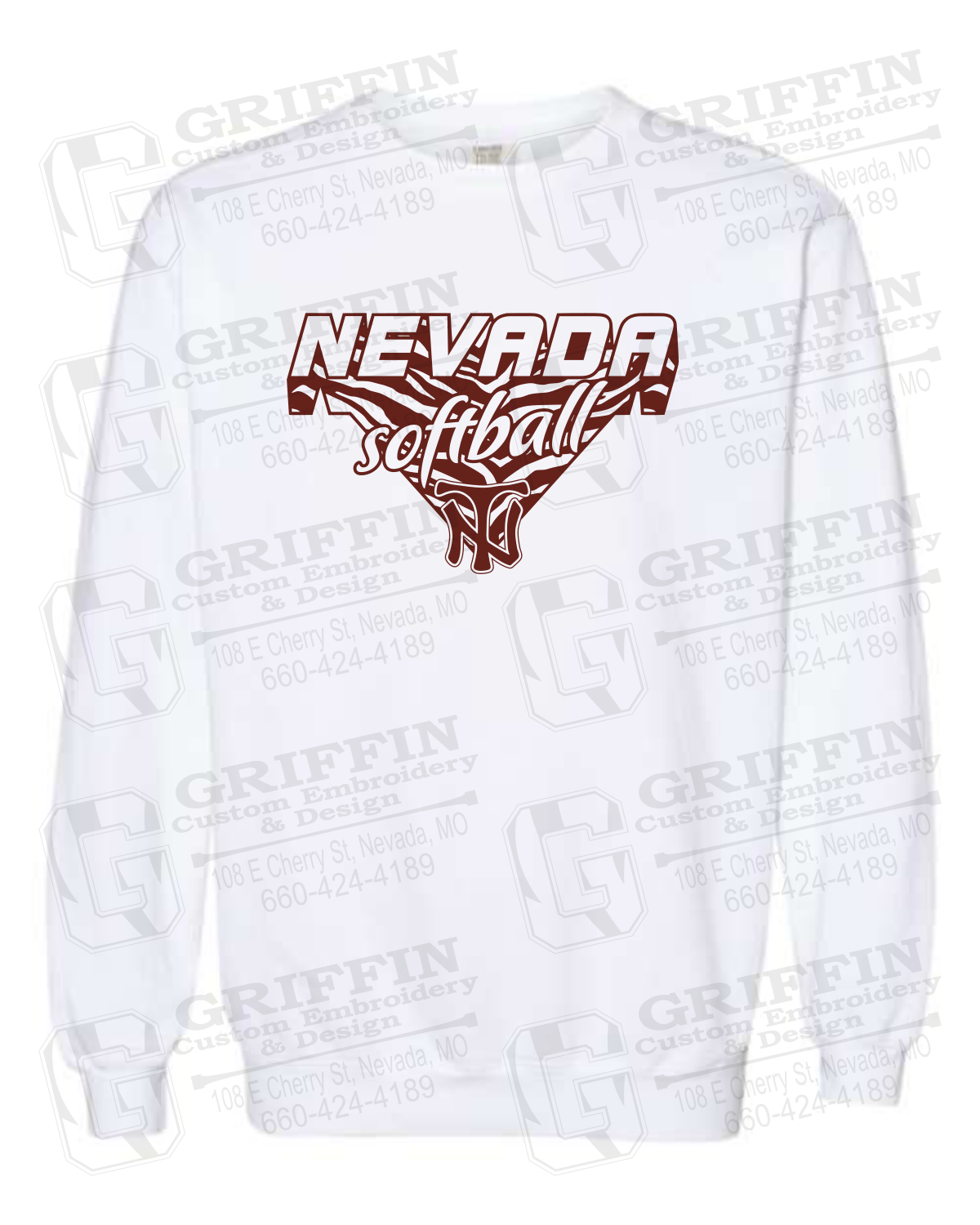 Comfort Colors Crewneck Sweatshirt - Softball - Nevada Tigers 26-C