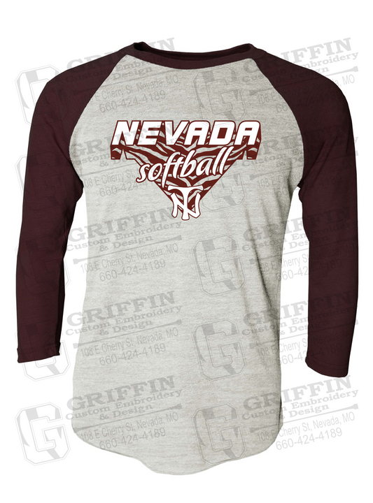 Tri-Blend Raglan Sleeve T-Shirt - Softball - Nevada Tigers 26-C