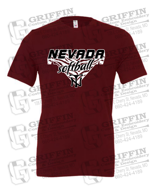 Cotton Short Sleeve T-Shirt - Softball - Nevada Tigers 26-C