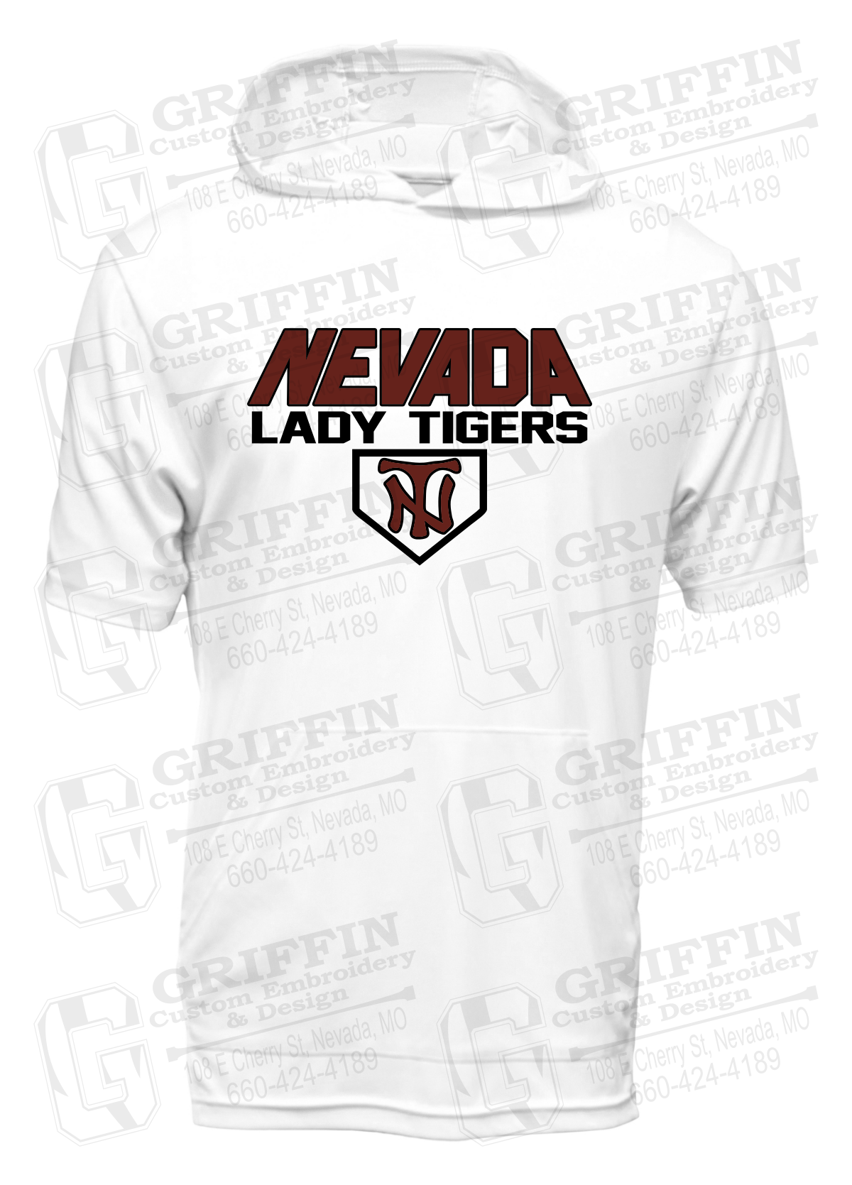 Dry-Fit Short Sleeve T-Shirt Hoodie - Softball - Nevada Tigers 26-D