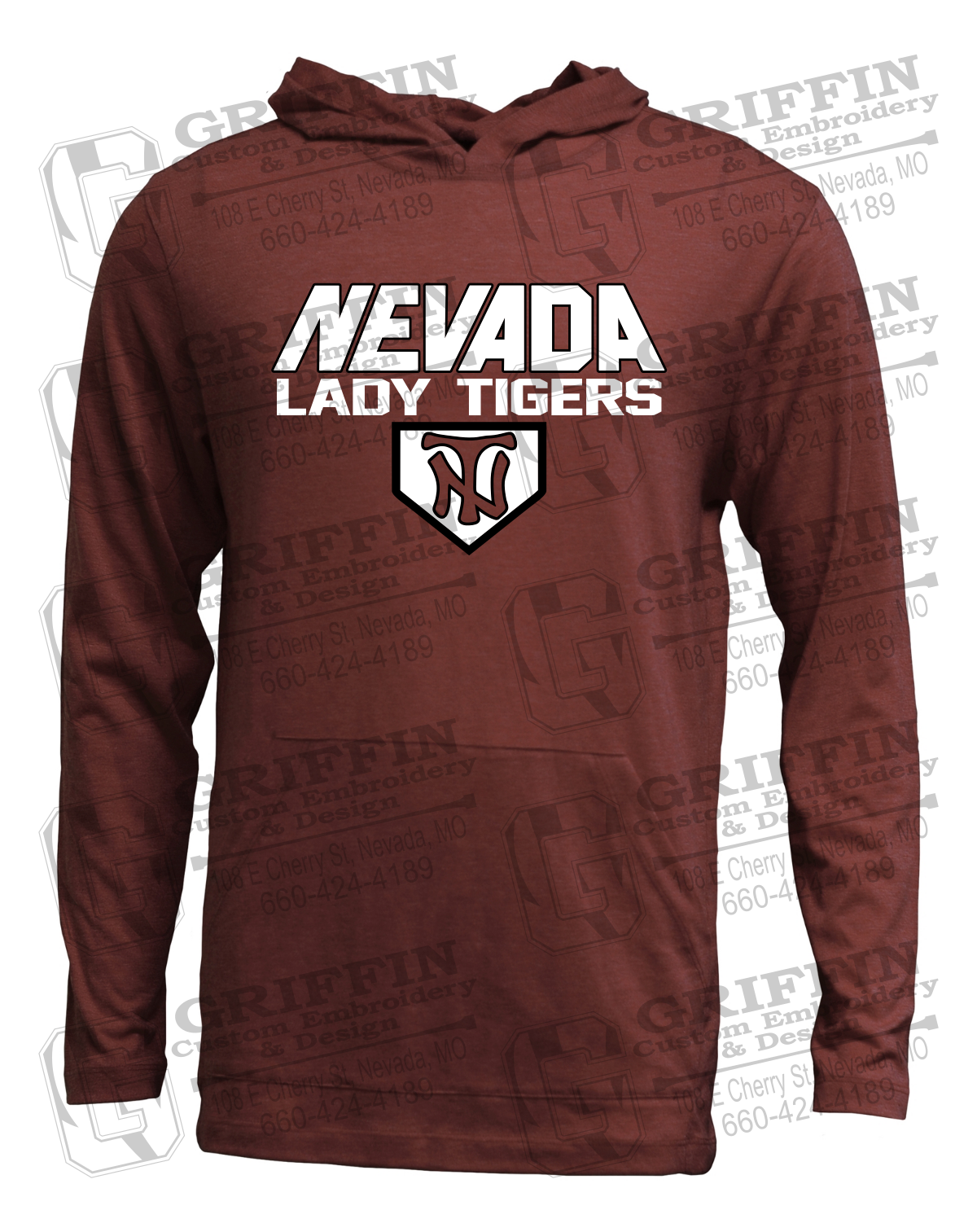 Soft-Tek T-Shirt Hoodie - Softball - Nevada Tigers 26-D