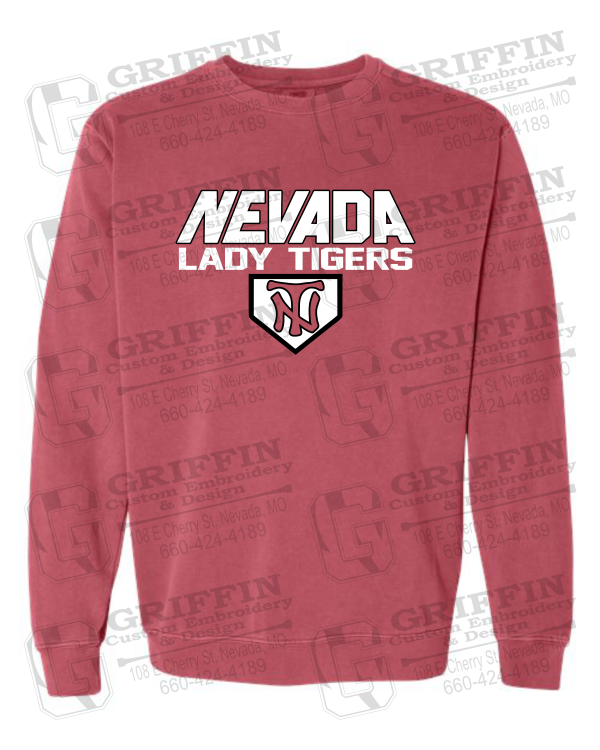 Comfort Colors Crewneck Sweatshirt - Softball - Nevada Tigers 26-D