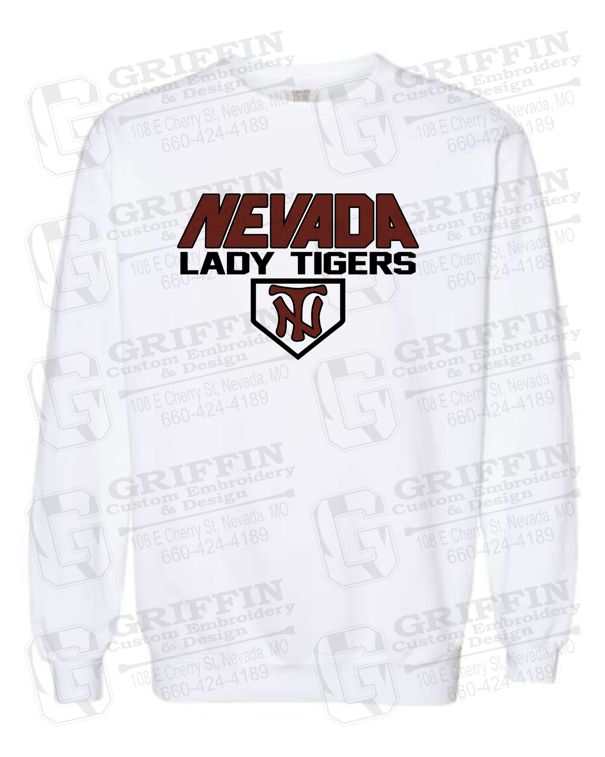 Comfort Colors Crewneck Sweatshirt - Softball - Nevada Tigers 26-D