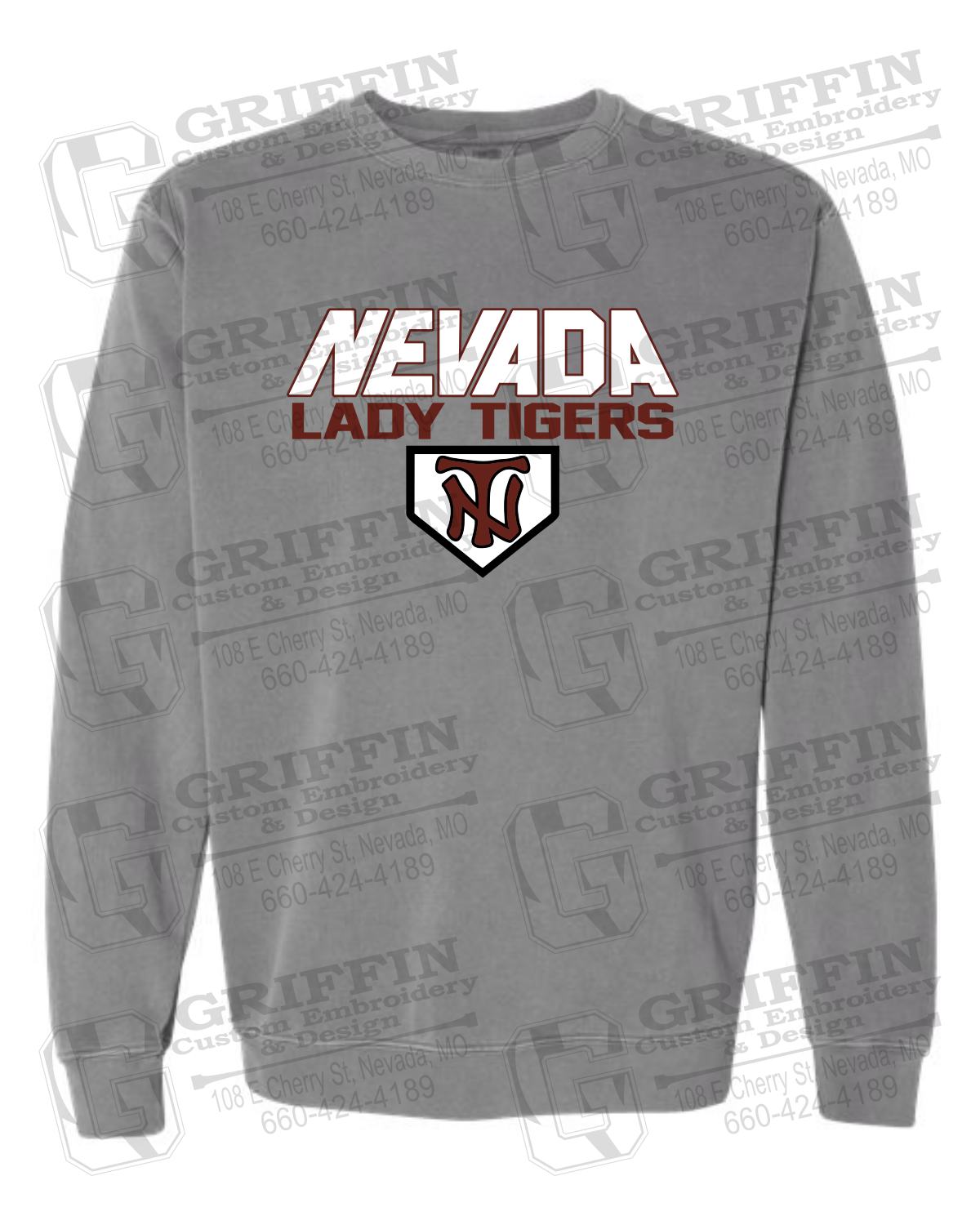 Comfort Colors Crewneck Sweatshirt - Softball - Nevada Tigers 26-D