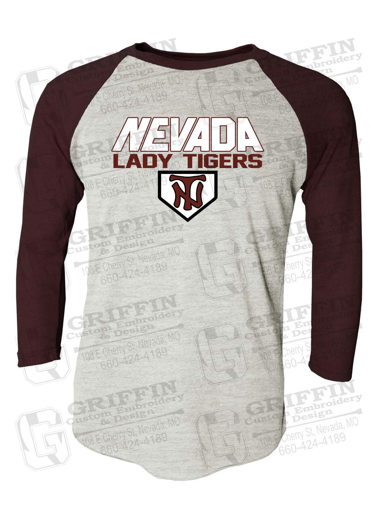 Tri-Blend Raglan Sleeve T-Shirt - Softball - Nevada Tigers 26-D