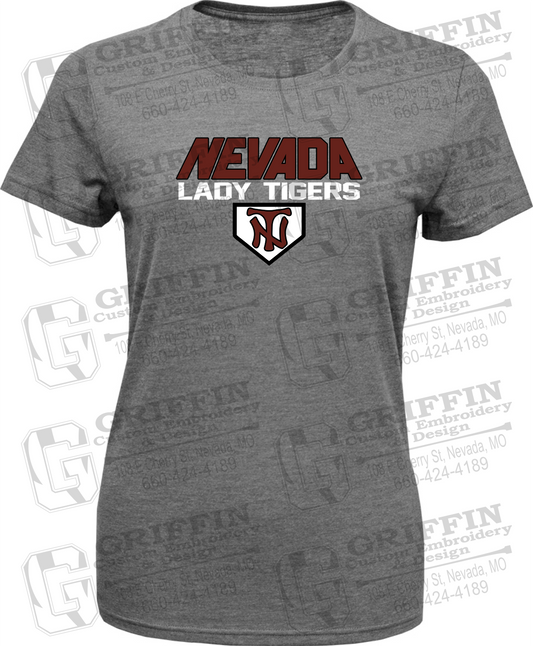 Womens Tri-Blend T-Shirt - Softball - Nevada Tigers 26-D