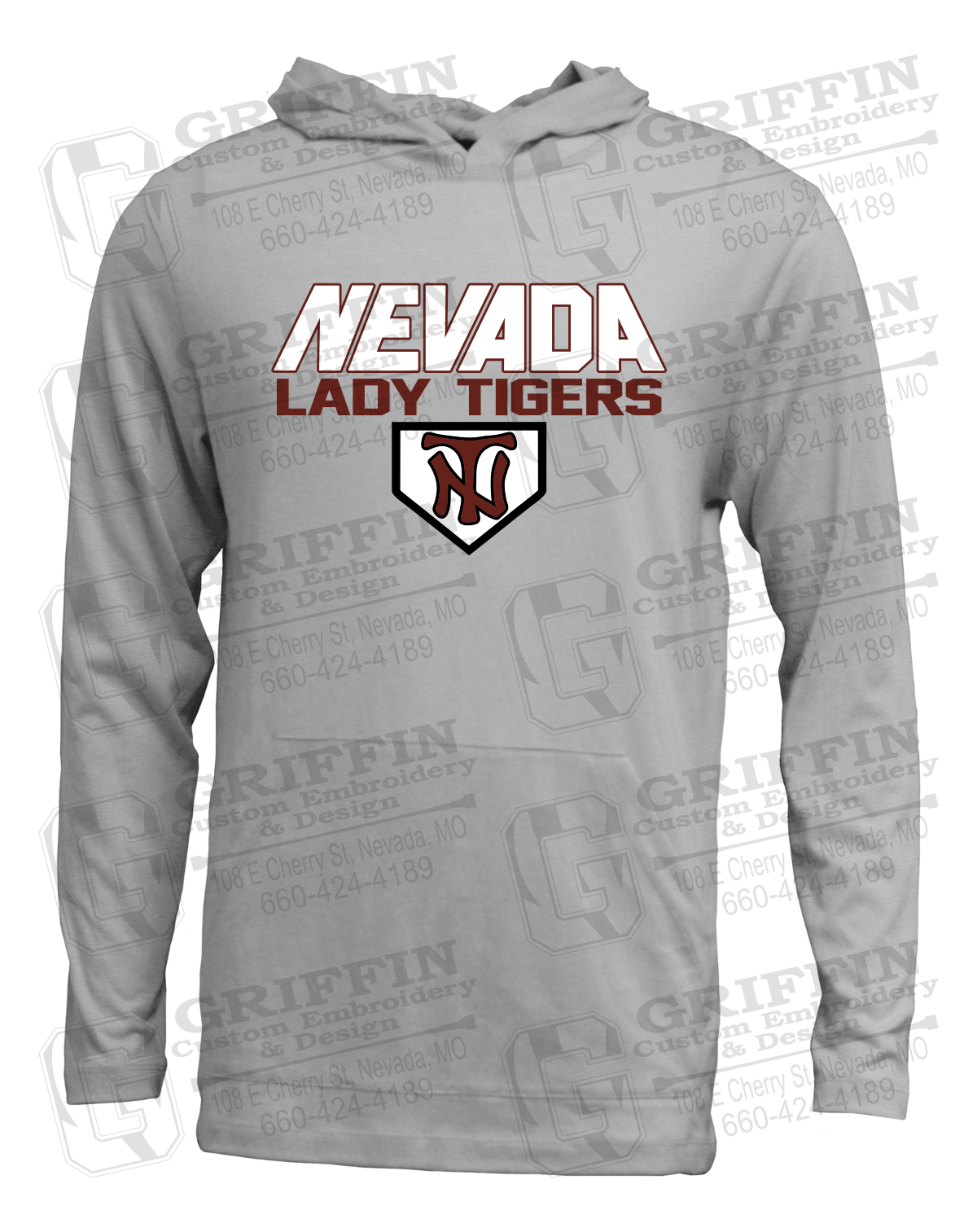 Soft-Tek T-Shirt Hoodie - Softball - Nevada Tigers 26-D