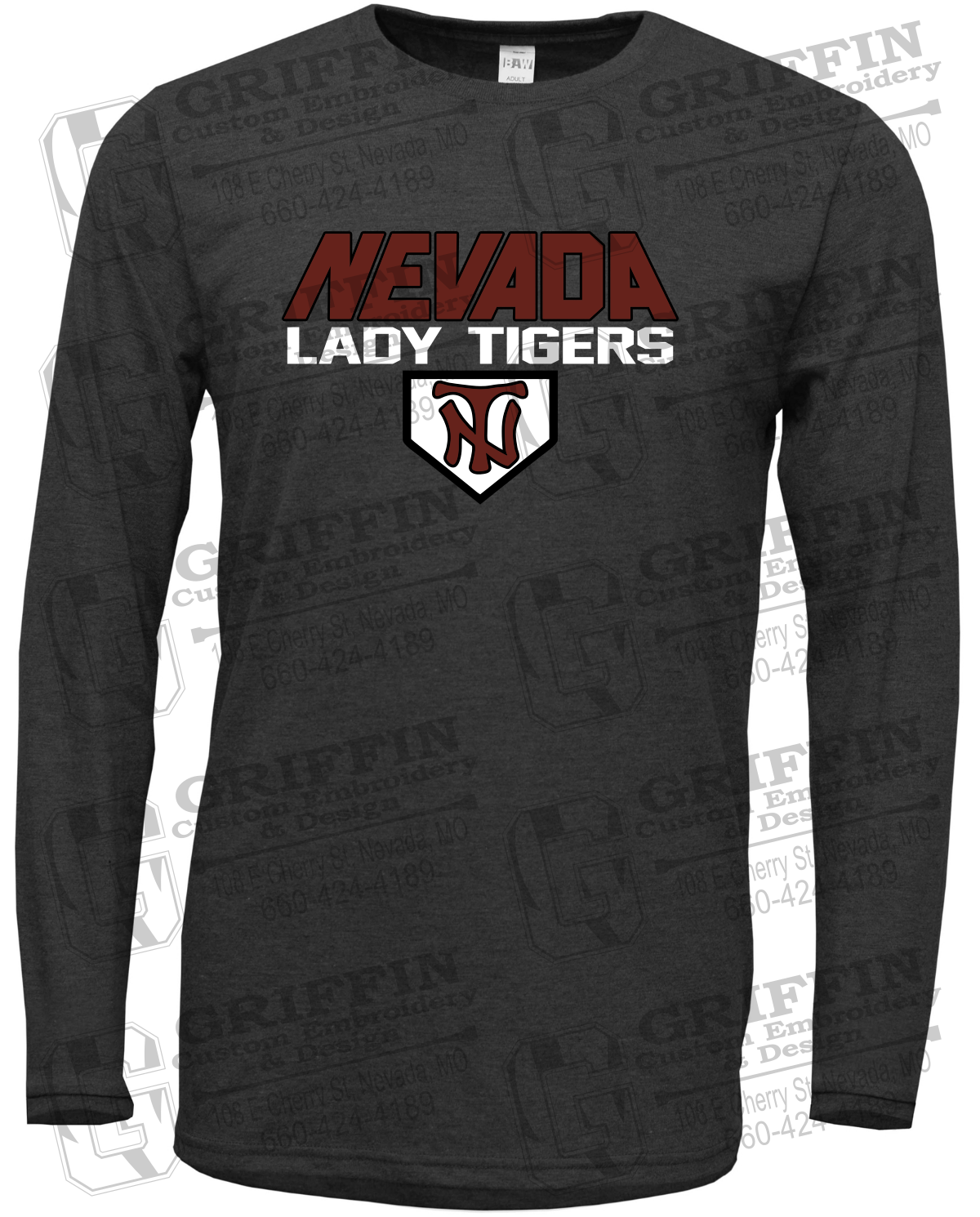 Soft-Tek Long Sleeve T-Shirt - Softball - Nevada Tigers 26-D