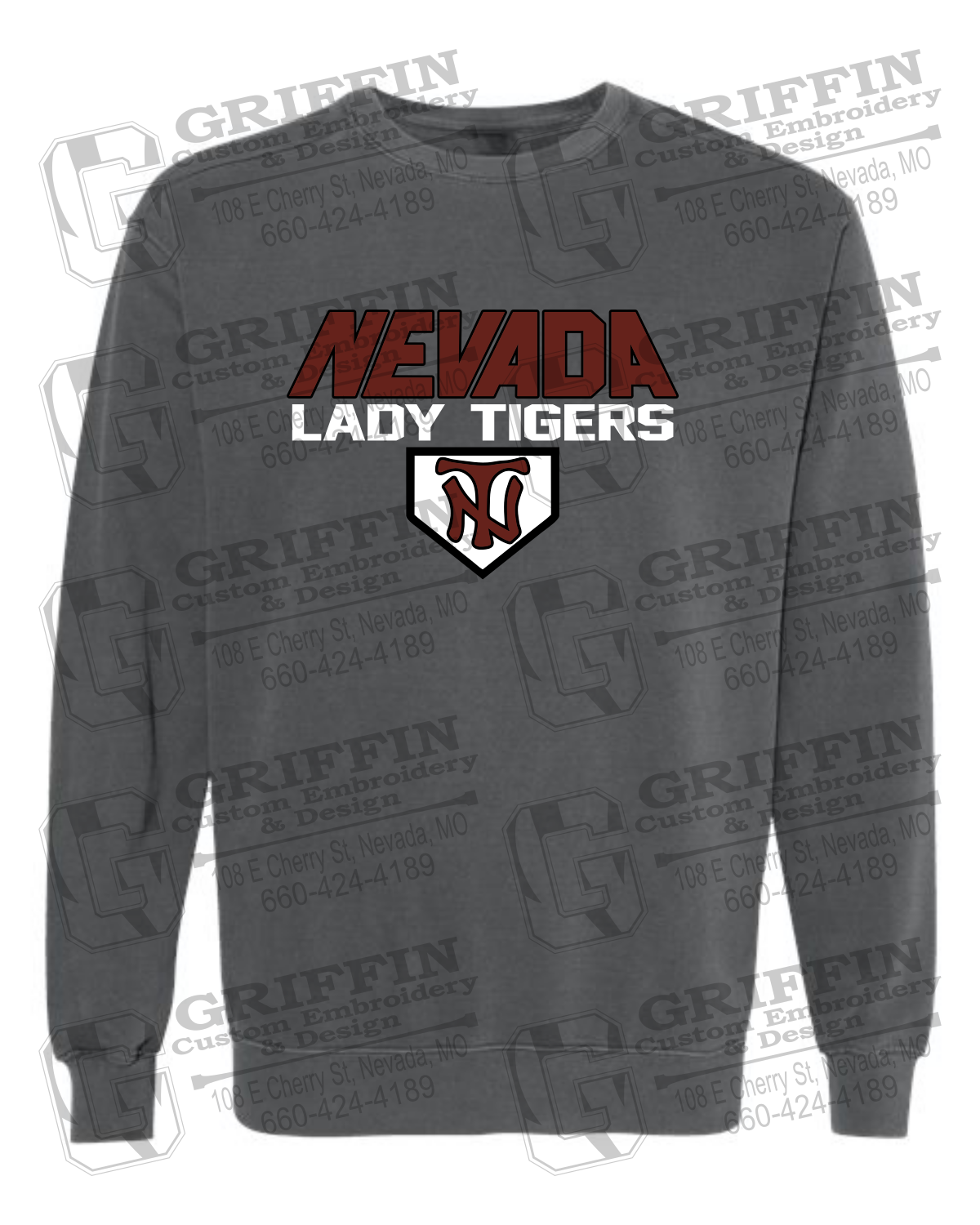 Comfort Colors Crewneck Sweatshirt - Softball - Nevada Tigers 26-D
