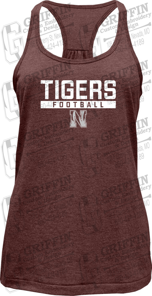Womens Tri-Blend Tank Top - Football - Nevada Tigers 26-E