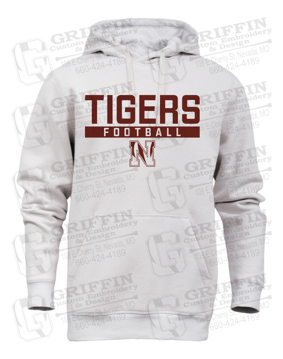 Heavyweight Fleece Hoodie - Football - Nevada Tigers 26-E