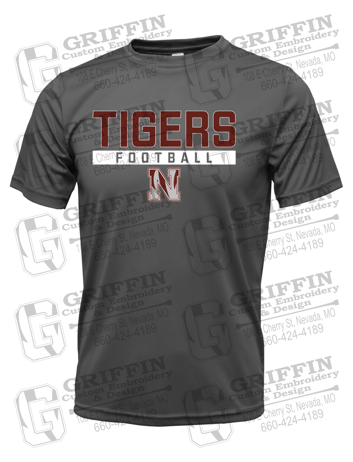 Dry-Fit Short Sleeve T-Shirt - Football - Nevada Tigers 26-E