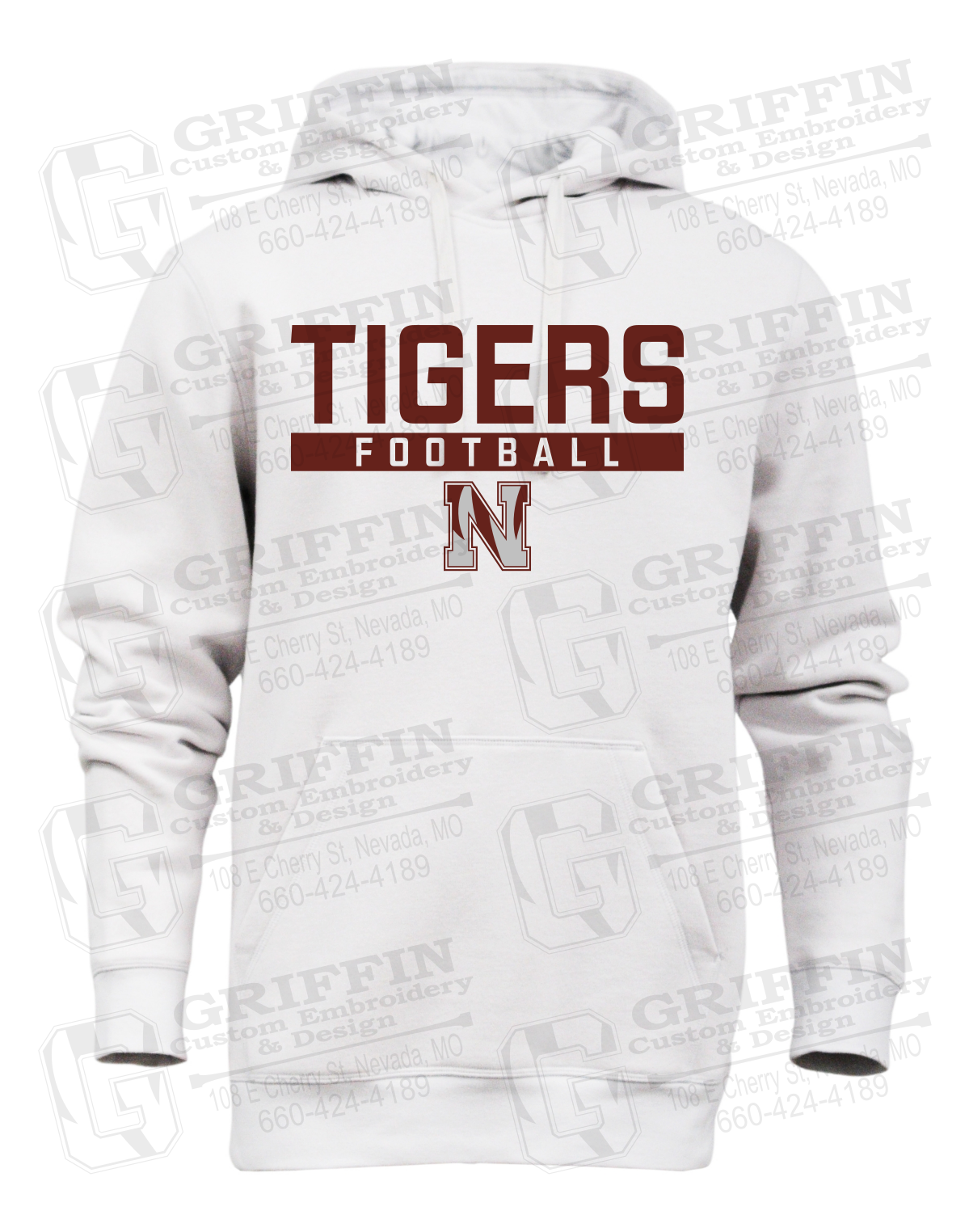 Heavyweight Fleece Hoodie - Football - Nevada Tigers 26-E