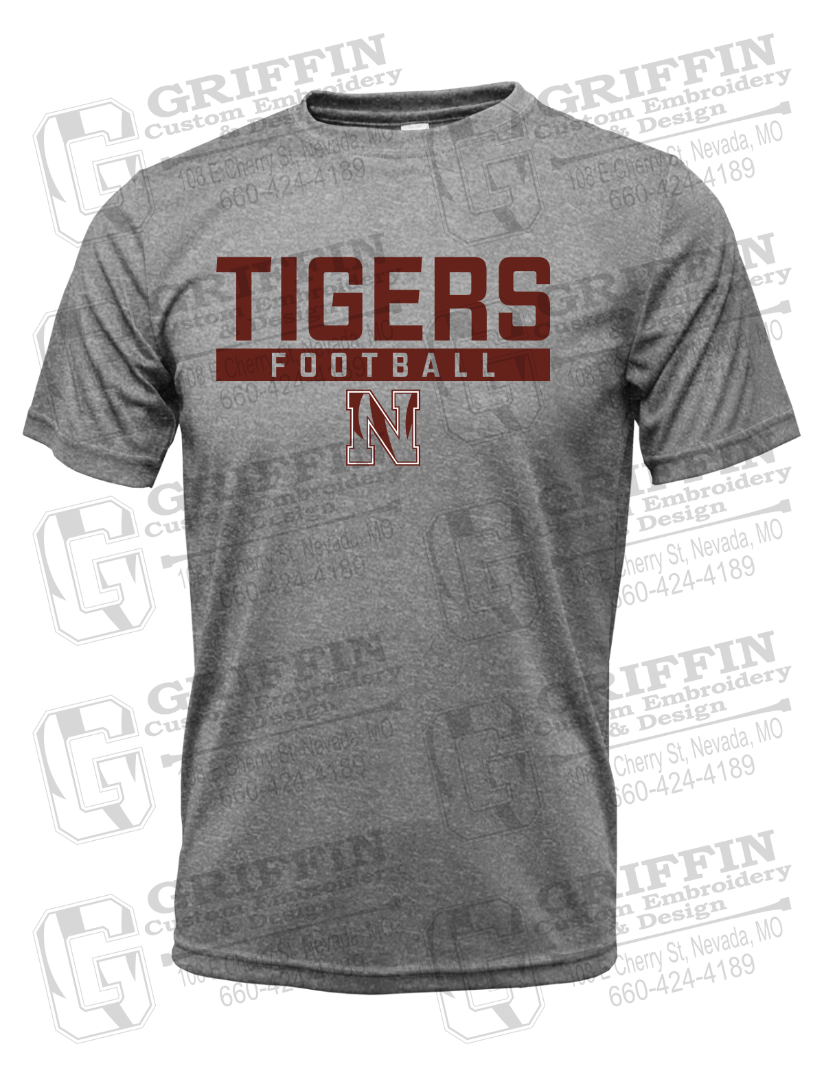 Dry-Fit Short Sleeve T-Shirt - Football - Nevada Tigers 26-E
