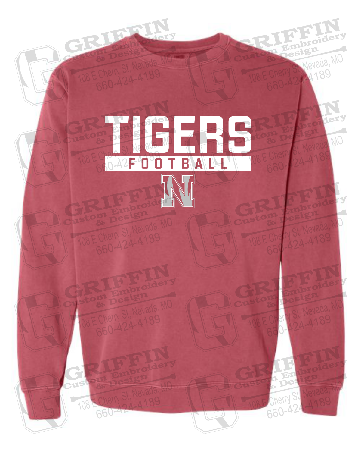 Comfort Colors Crewneck Sweatshirt - Football - Nevada Tigers 26-E