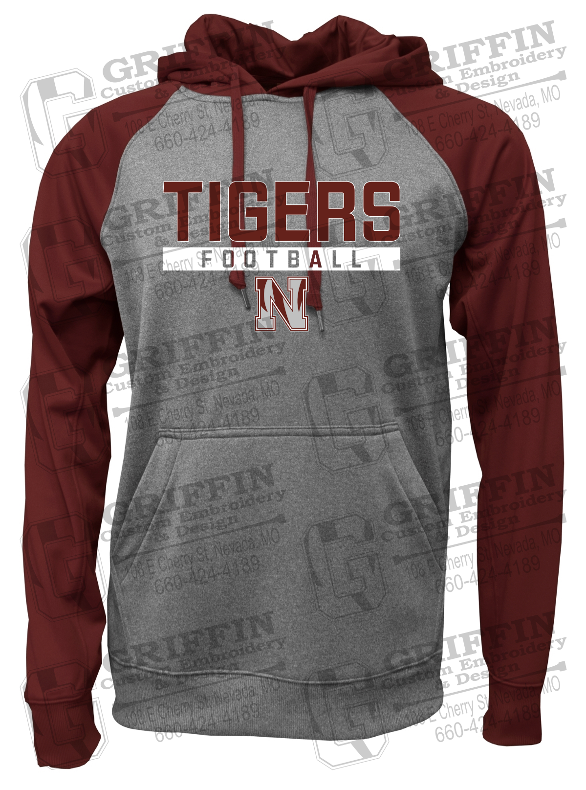 Performance Fleece Raglan Hoodie - Football - Nevada Tigers 26-E