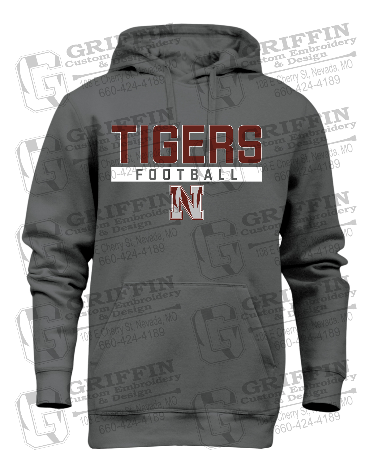 Heavyweight Fleece Hoodie - Football - Nevada Tigers 26-E