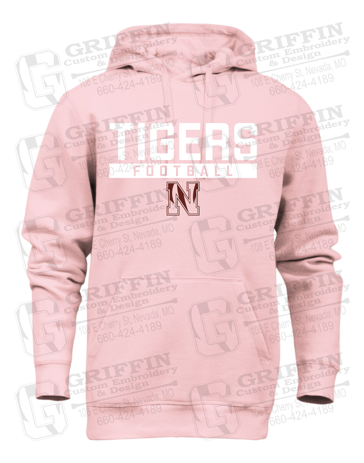 Heavyweight Fleece Hoodie - Football - Nevada Tigers 26-E