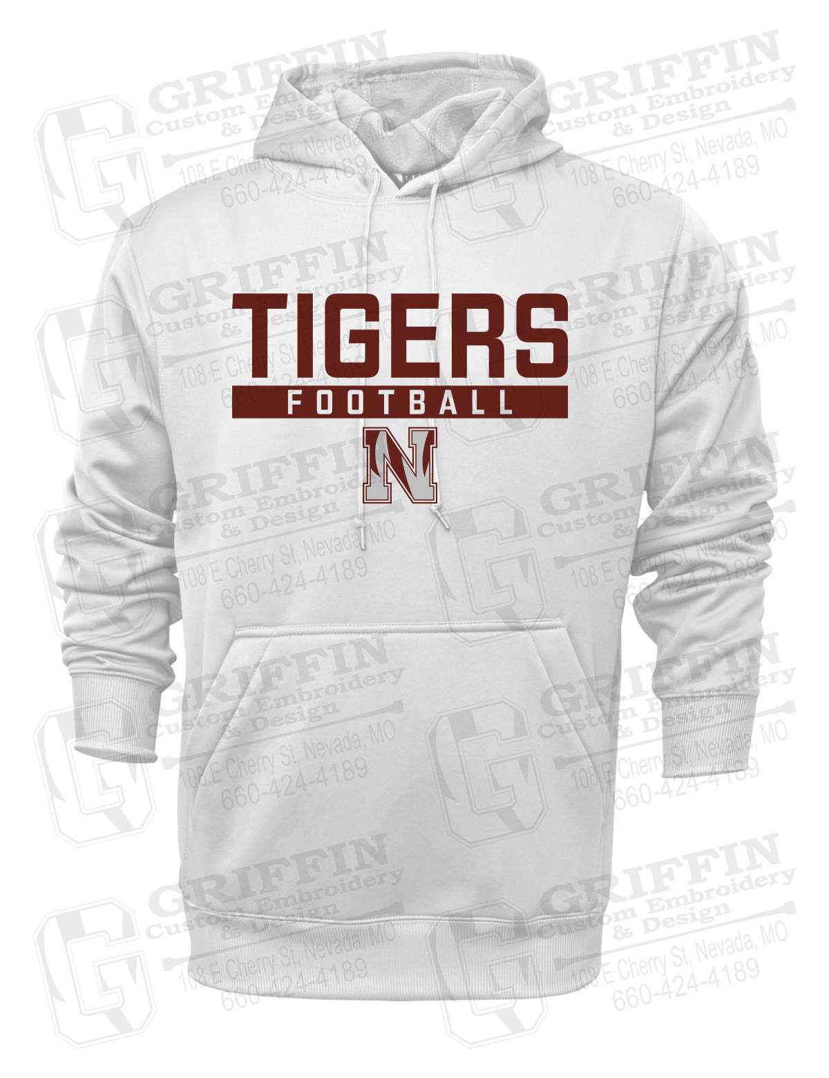 Performance Fleece Hoodie - Football - Nevada Tigers 26-E
