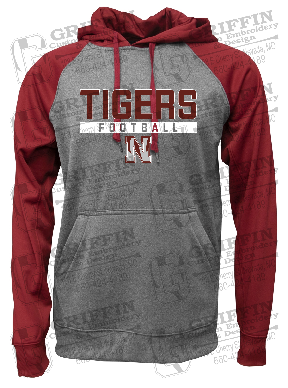 Performance Fleece Raglan Hoodie - Football - Nevada Tigers 26-E