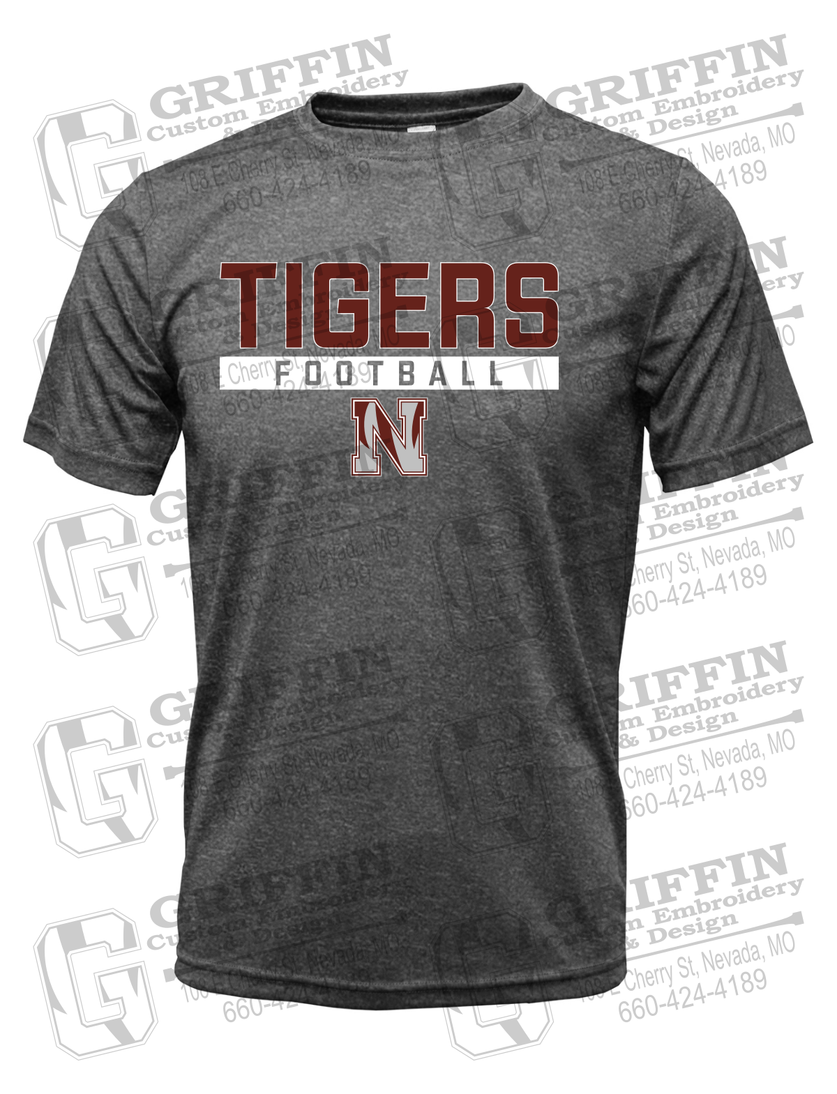 Dry-Fit Short Sleeve T-Shirt - Football - Nevada Tigers 26-E