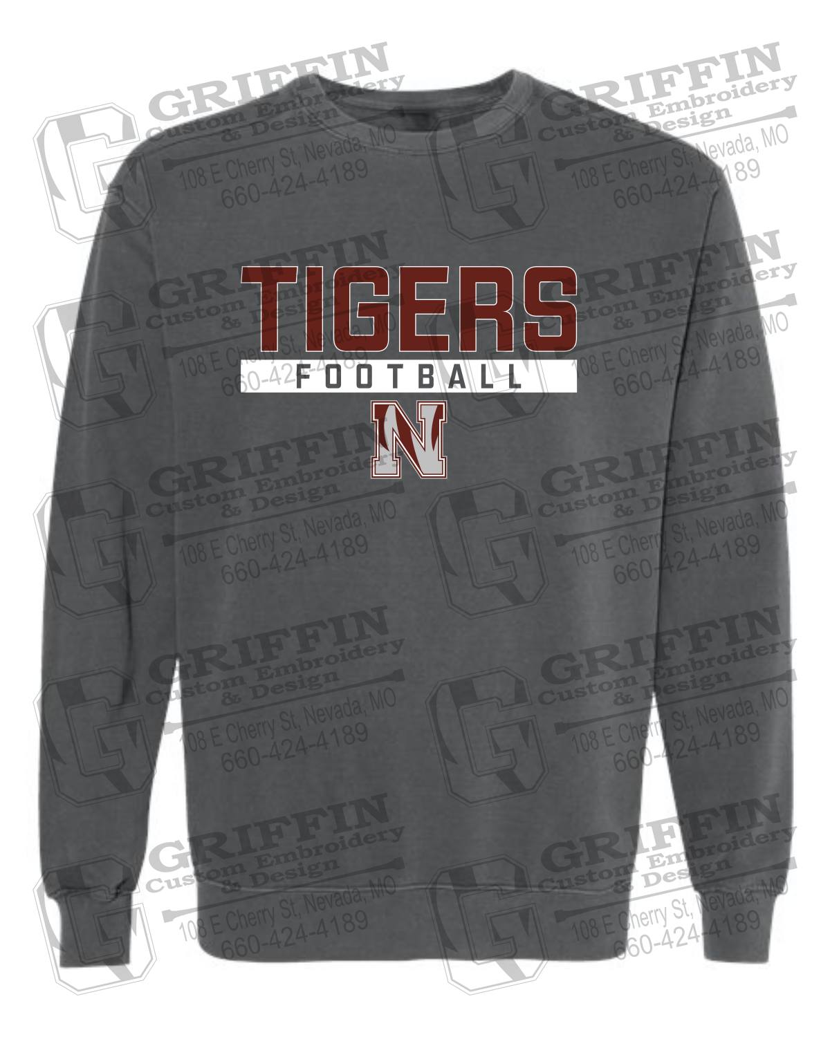 Comfort Colors Crewneck Sweatshirt - Football - Nevada Tigers 26-E