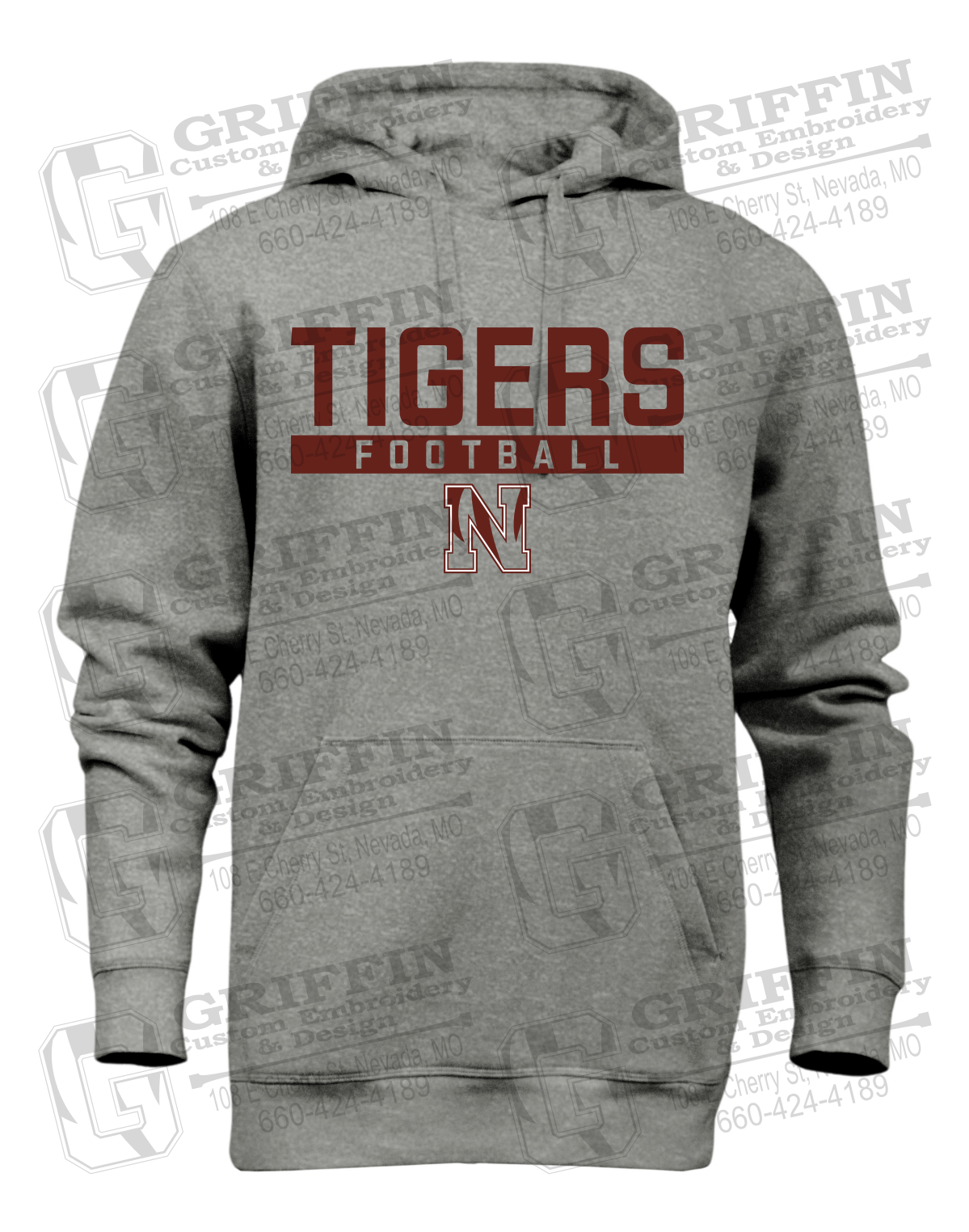 Heavyweight Fleece Hoodie - Football - Nevada Tigers 26-E