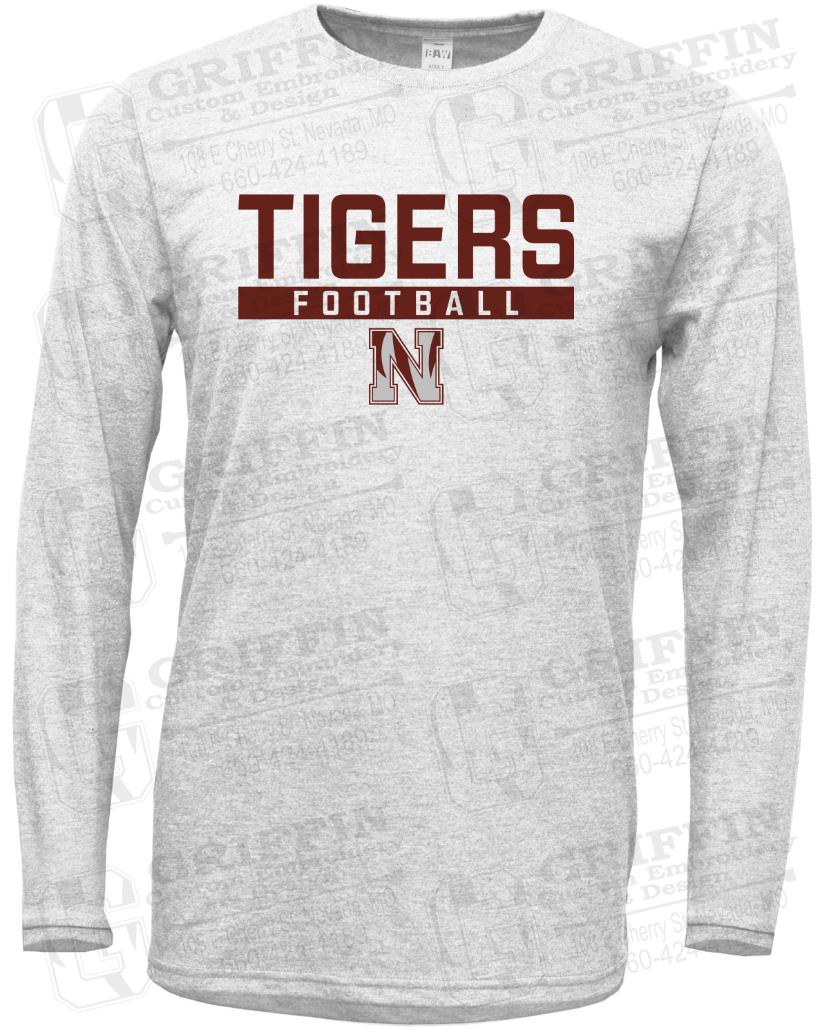 Soft-Tek Long Sleeve T-Shirt - Football - Nevada Tigers 26-E