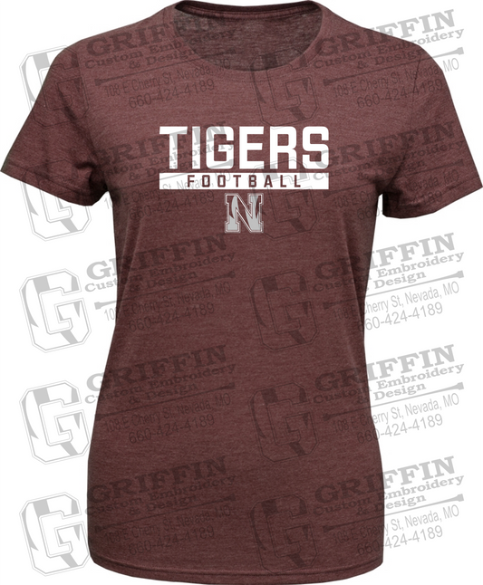 Womens Tri-Blend T-Shirt - Football - Nevada Tigers 26-E