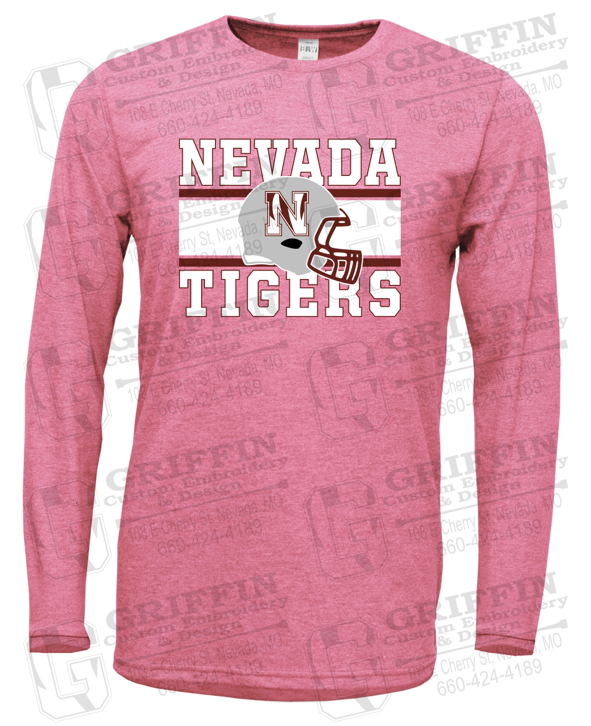 Soft-Tek Long Sleeve T-Shirt - Football - Nevada Tigers 26-F