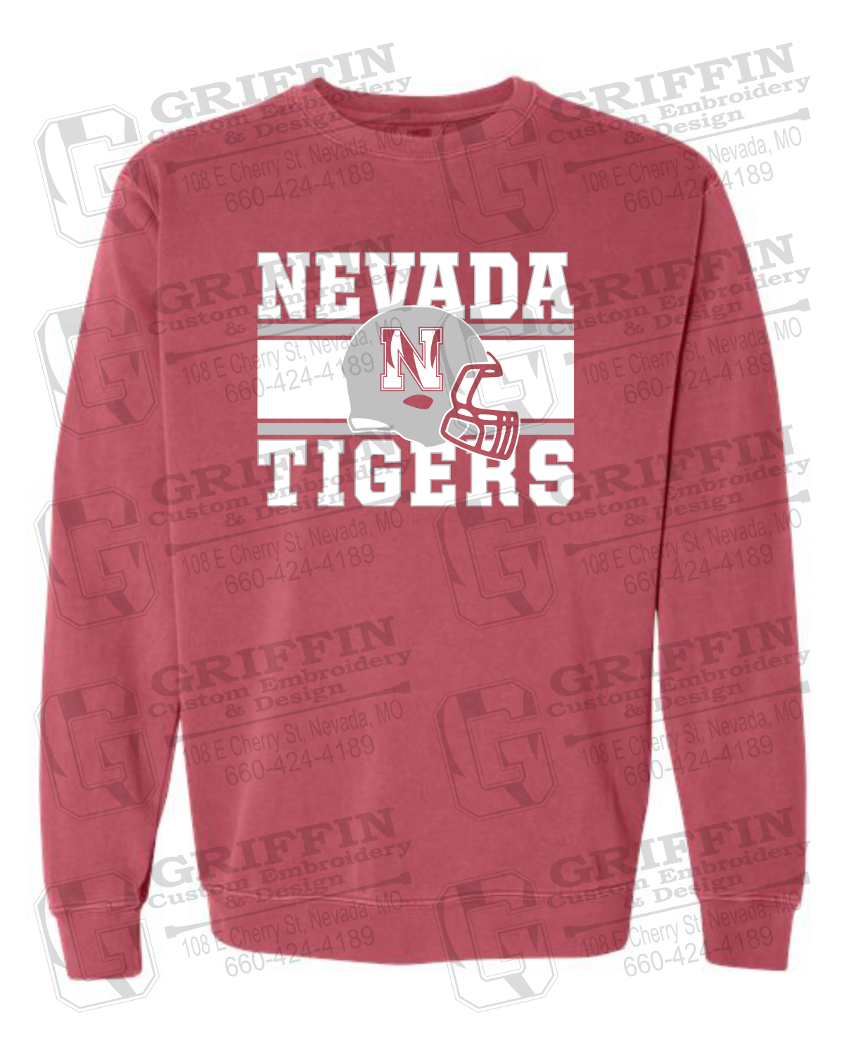 Comfort Colors Crewneck Sweatshirt - Football - Nevada Tigers 26-F
