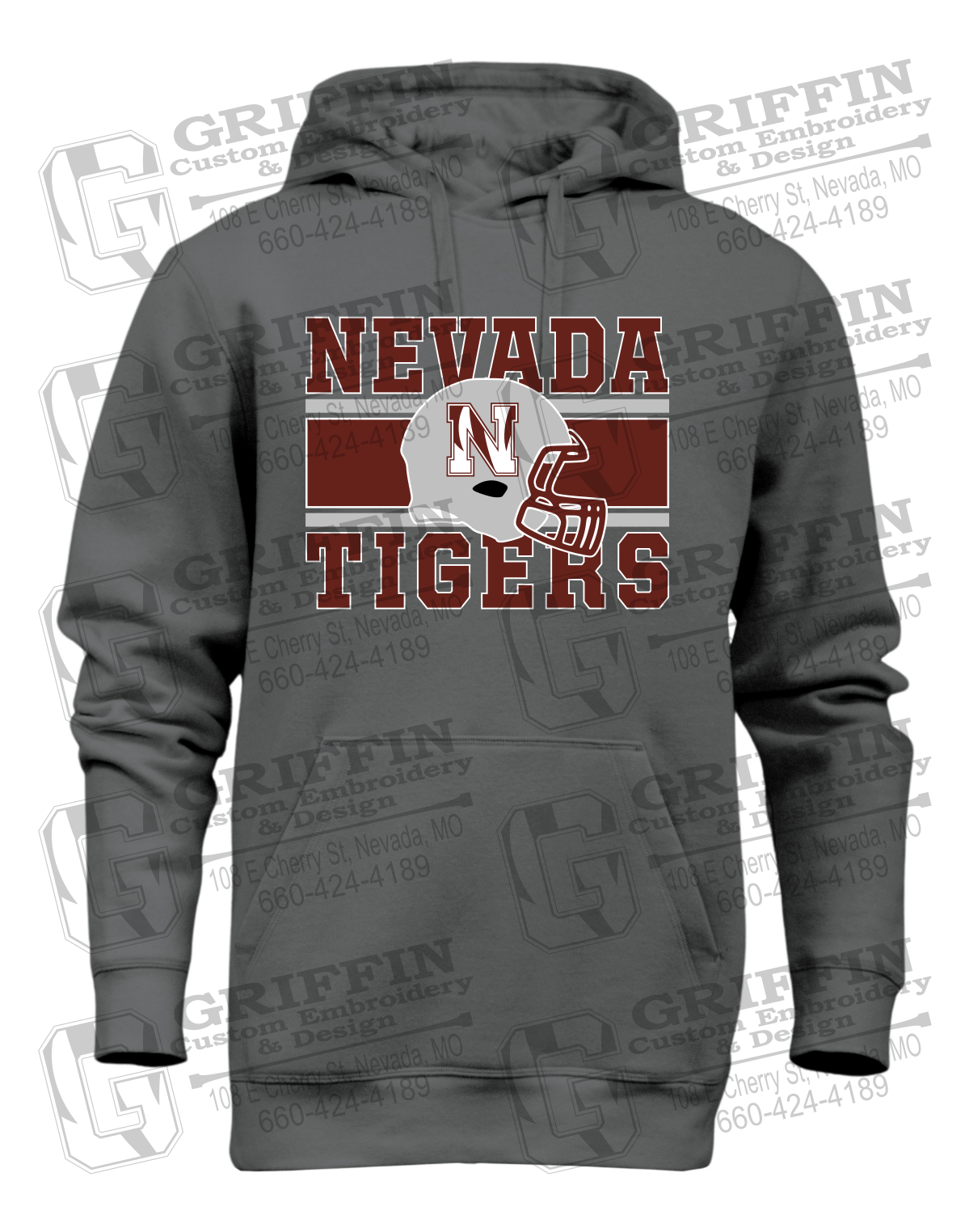 Heavyweight Fleece Hoodie - Football - Nevada Tigers 26-F