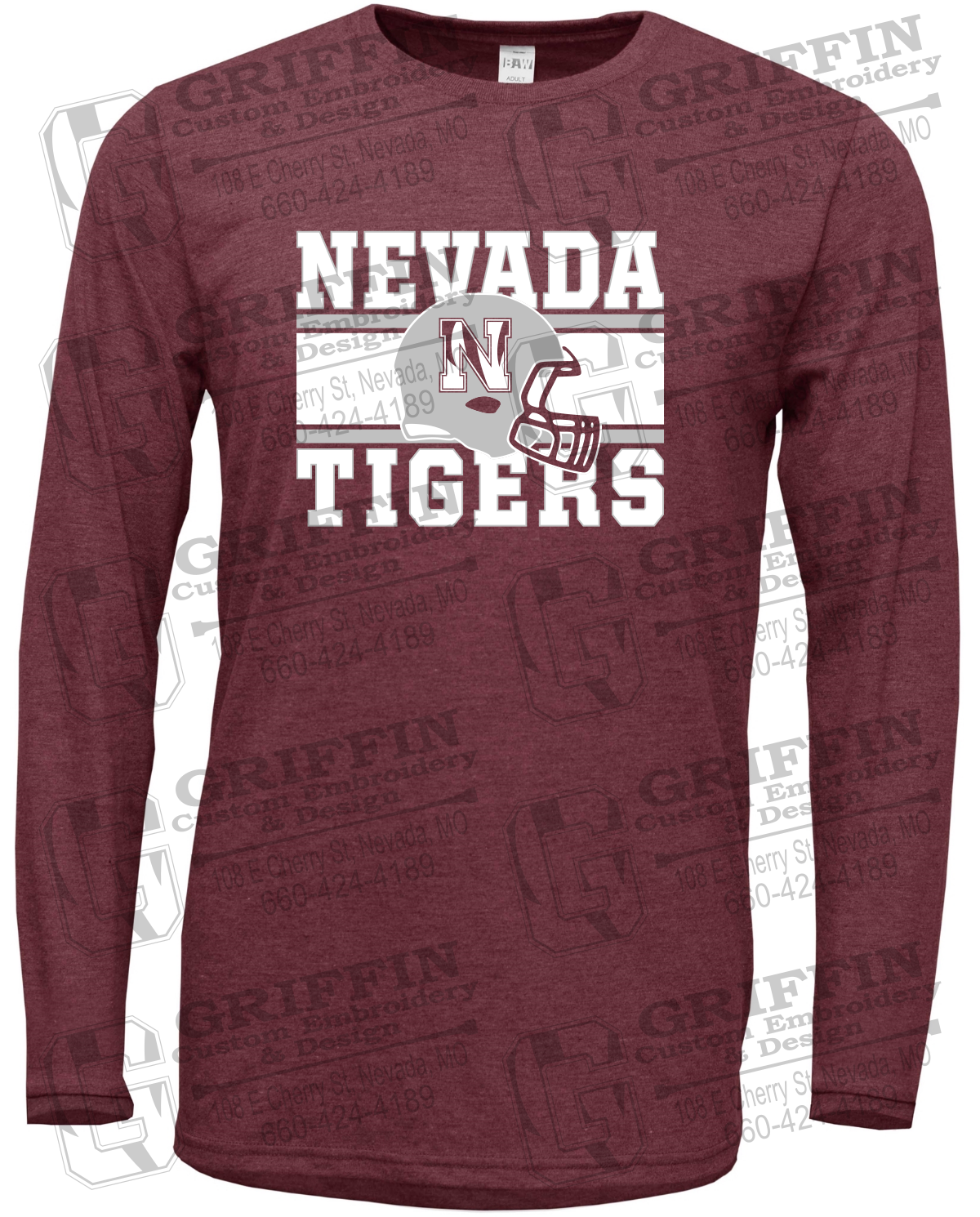 Soft-Tek Long Sleeve T-Shirt - Football - Nevada Tigers 26-F