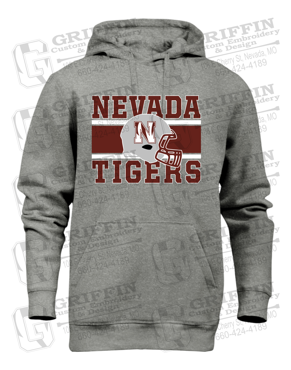 Heavyweight Fleece Hoodie - Football - Nevada Tigers 26-F