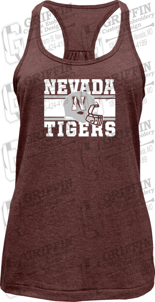 Womens Tri-Blend Tank Top - Football - Nevada Tigers 26-F