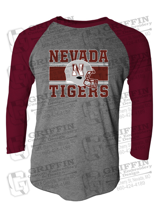 Tri-Blend Raglan Sleeve T-Shirt - Football - Nevada Tigers 26-F