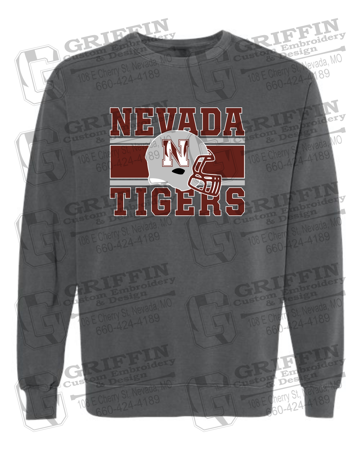 Comfort Colors Crewneck Sweatshirt - Football - Nevada Tigers 26-F