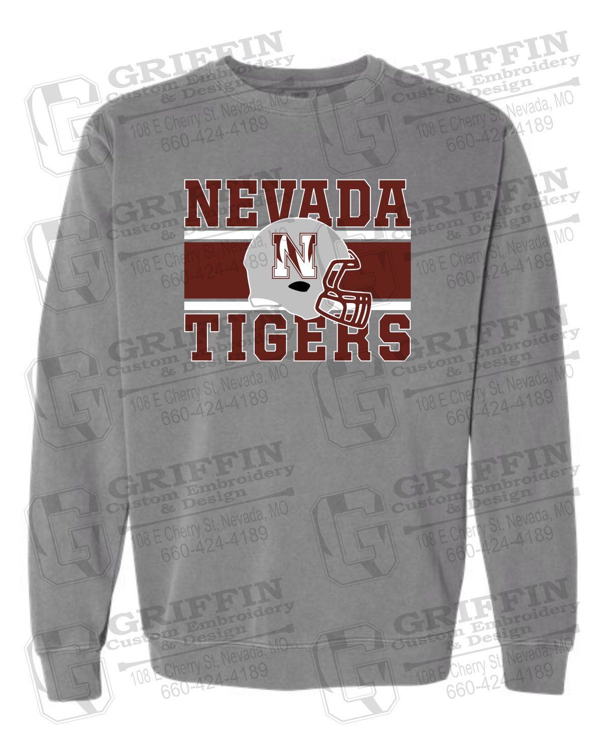 Comfort Colors Crewneck Sweatshirt - Football - Nevada Tigers 26-F
