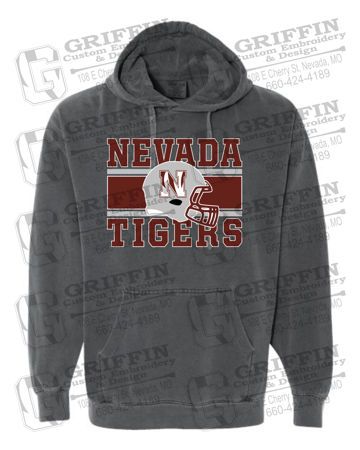Comfort Colors Hoodie - Football - Nevada Tigers 26-F
