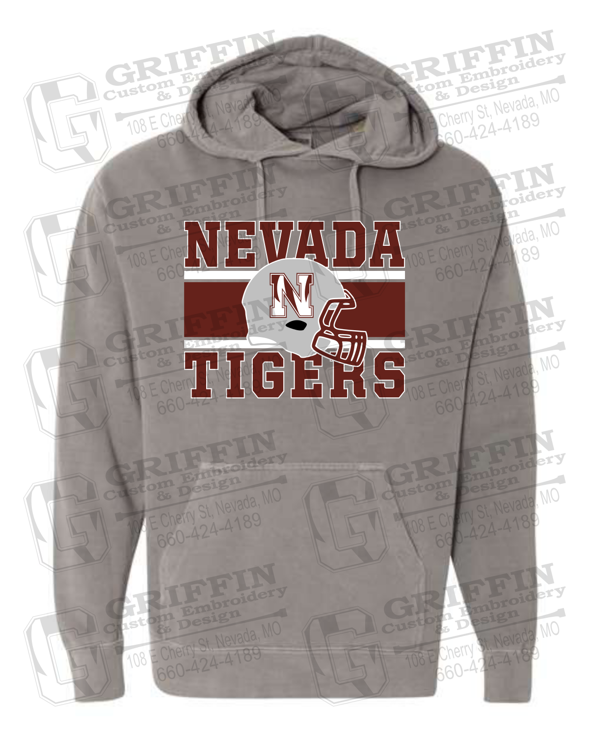 Comfort Colors Hoodie - Football - Nevada Tigers 26-F