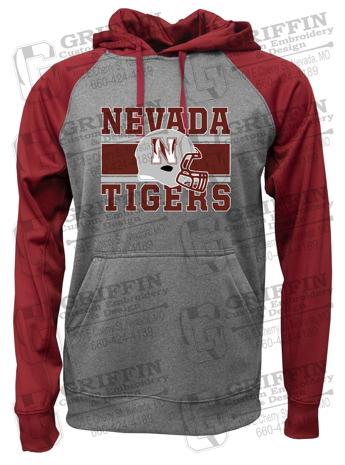 Performance Fleece Raglan Hoodie - Football - Nevada Tigers 26-F